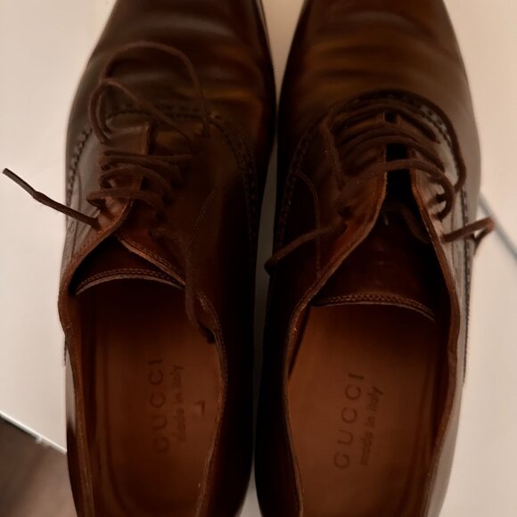 Gucci Men’s Brown Leather Dress Shoes – Size 9.5 – Made in Italy main image 7
